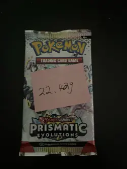 22.42g VERY HEAVY Prismatic Evolutions Pokemon Sealed Booster Pack New - Image 3