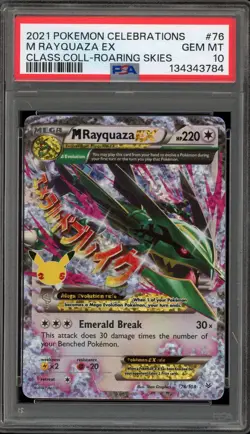 Pokemon M Rayquaza EX Celebrations Classic Coll. Roaring Skies Holo #76 PSA 10 - Image 1