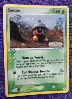 Seedot 61/92 Legend Maker Stamped Reverse Holo Pokemon *Swirl* *NICE* - Image 1