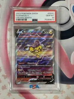 2023 POKEMON SWSH CROWN ZENITH FA/ RAIKOU V GG41 PSA 10 GEM MT - Image 3