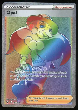 Pokemon TCG Opal Full Art Secret Rainbow Rare 197/185 Vivid Voltage NM - Image 1