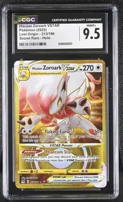 Hisuian Zoroark VSTAR *CGC 9.5* Secret Rare Holo *Lost Origin* #213*2022*Pokemon - Image 1
