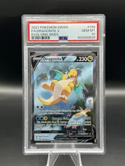 PSA 10 Dragonite V Alternate Full Art 192/203 Pokemon Evolving Skies 2021 ENGL - Image 1