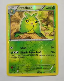 Pokemon SWADLOON 5/98 Reverse Holo Emerging Powers - Light Play 🍒 - Image 2