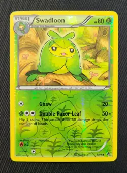 Pokemon SWADLOON 5/98 Reverse Holo Emerging Powers - Light Play 🍒 - Image 4