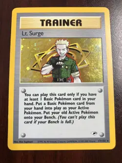 Pokemon Lt. Surge (Trainer) 17/132 Gym Heroes Holofoil - LP - Image 1