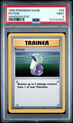 1999 POKEMON BASE SET SHADOWLESS #94 POTION PSA 9 - Image 1