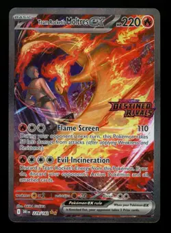 Pokemon Destined Rivals Team Rocket's Moltres EX 229/182 Stamped Promo LP/NM - Image 1