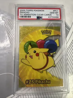 PSA 10 GEM Topps Pikachu Clear Card PC1 Pokemon 2000 TV Animation Gem Mint - Image 1