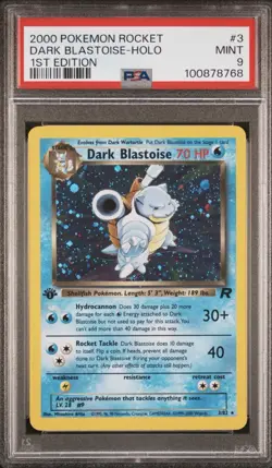 2000 Pokemon Rocket 1st Edition #3 Dark Blastoise Holo PSA 9 MINT - Image 1