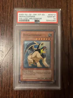 Yu-Gi-Oh! 2005 Hieracosphinx The Lost Millennium 1st Edition PSA 10 - Image 1