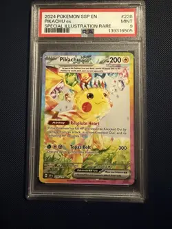 Psa 9 MINT Pikachu ex SIR 238/191 Sv08: Surging Sparks Pokemon - Image 1