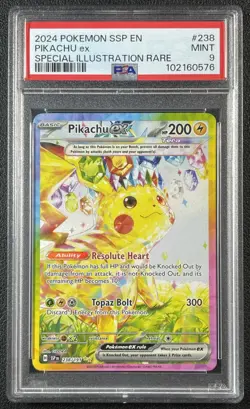 PIKACHU EX PSA 9 2024 POKEMON SV SURGING SPARKS - SSP EN #238/191 SIR MINT 576 - Image 1