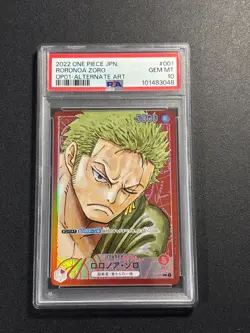 2022 ONE PIECE OP01 ROMANCE DAWN ALTERNATE ART #001 RORONOA ZORO PSA 10 Japanese - Image 1