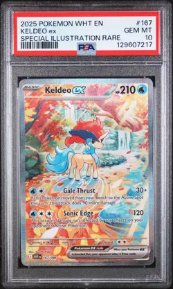 2025 Pokemon WHT EN White Flare #167 SIR Keldeo ex PSA 10 Gem Mint - Image 1