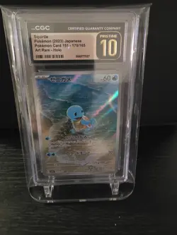 CGC PRISTINE 10 POKEMON 2023 151 SQUIRTLE ART RARE 170/165 - Image 1