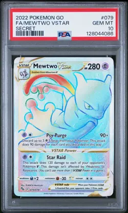 PSA 10 Mewtwo VSTAR (Secret Rare) 079/078 Pokemon GO Holo Rainbow GEM MINT - Image 1