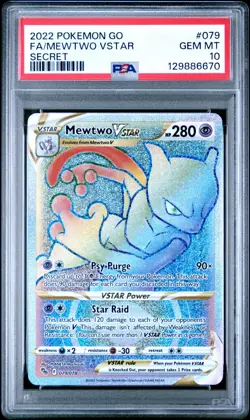 2022 Pokemon Go Full Art Mewtwo VSTAR Secret PSA 10 Gem Mint 079/078 - Image 1