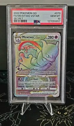 PSA 10 Mewtwo VSTAR (Secret Rare) 079/078 Pokemon GO Holo Rainbow GEM MINT - Image 1