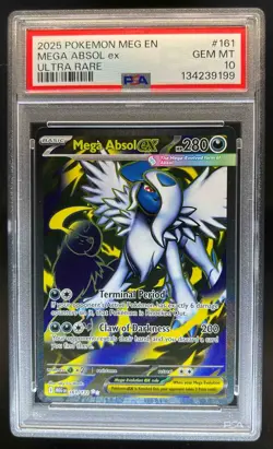 2025 Pokemon Mega Evolution - MEG EN Absol ex Ultra Rare #161/132 PSA 10 - Image 1