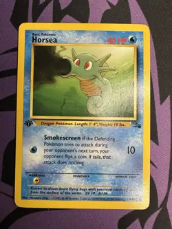 Horsea- 49/62, Fossil 1st edition, Pokemon Card TCG - Image 1