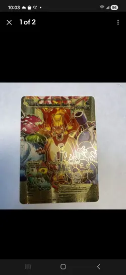 The Undefeatable Red GX Gold Foil Fan Art Card HP7500000 Gotta Win Them All🔥🔥 - Image 1