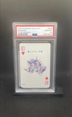 2000 Pokemon Gold Version Playing Cards Nidoking 10 Of Hearts PSA GEM MT 10 - Image 1
