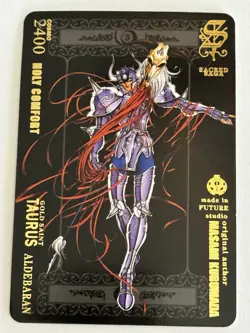 TAURUS ALDEBARAN GOLD SAINT Sacred Saga Saint Seiya Anime Collectible Card - Image 1