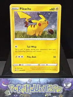 Pokemon Card Pikachu SWSH039 Black Star Promo SWIRL Near Mint - Image 1
