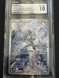 Pokemon TCG Journey Together N's Reshiram IR Promo 167/159 CGC Gem Mint 10 - Image 1