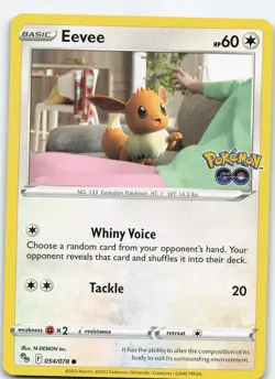 Eevee 054/078 Common Normal Pokemon GO NM Pokemon - Image 1