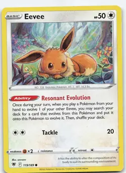 Eevee 119/189 Common Normal SWSH10: Astral Radiance NM Pokemon - Image 1