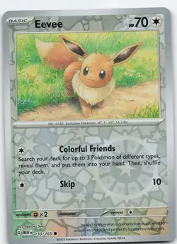Eevee 133/165 Common Reverse Holo SV: Scarlet & Violet 151 NM Pokemon - Image 1