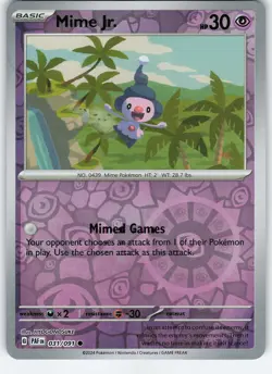 Mime Jr. - 031/091 Common Reverse Holo SV: Paldean Fates NM Pokemon - Image 1