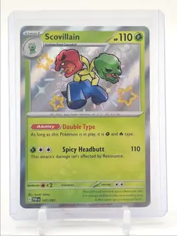 SCOVILLAIN 2024 POKEMON PALDEAN FATES SHINY RARE HOLO B 107/091 Q3687 - Image 1