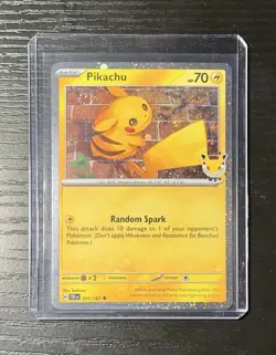 Pikachu 051/162 Stamped 2026 Pokemon Day Promo DOUBLE CORNER SWIRLS 1/1 🌀🌀 - Image 2