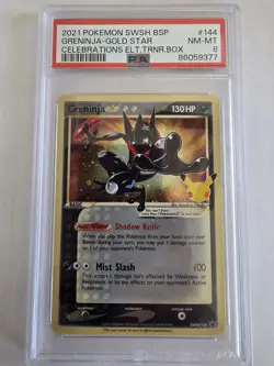 2021 Pokemon TCG Greninja SWSH144 Celebrations Black Star Promo PSA 8 - Image 1