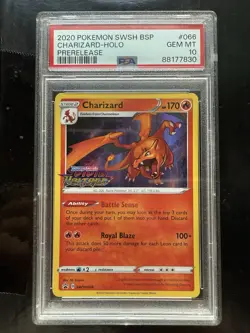 Pokemon Charizard Prerelease SWSH066 Vivid Voltage Promo Holo PSA 10 - Image 1