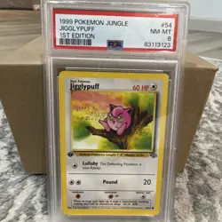 Pokemon 1999 Jungle Jigglypuff 1st Edition PSA 8 #54/64 Regular English TCG - Image 1