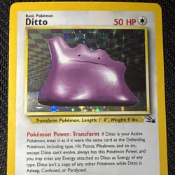 Pokemon English Fossil Ditto Holo #3/62 1999 WOTC Wizards of the Coast LP - Image 2
