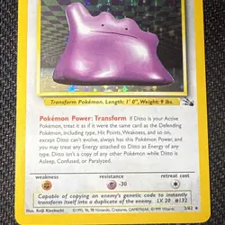 Pokemon English Fossil Ditto Holo #3/62 1999 WOTC Wizards of the Coast LP - Image 3
