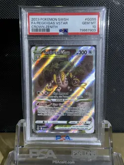 2023 POKEMON SWORD & SHIELD CROWN ZENITH #GG55 FULL ART/REGIGIGAS VSTAR PSA 10 - Image 1