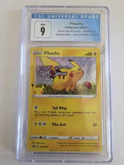 2021 Pokemon Black Star Promos Pikachu SWSH039 CGC 9 Mint - Image 1