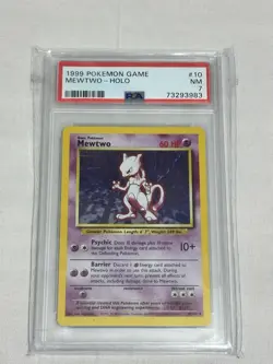 1999 Pokemon Game 10/102 - Mewtwo-Holo PSA 7 - Image 1