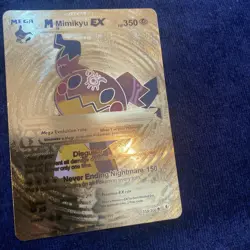 M Mimikyu EX HP 350 Disguise Never Ending Nightmare Gold Foil Fan Art Pokemon Ca - Image 1