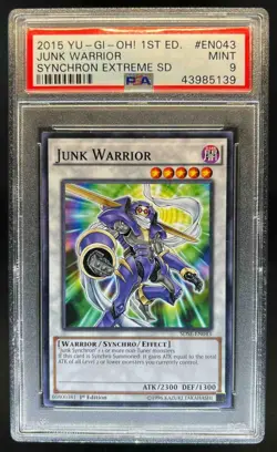 2015 Yu-Gi-Oh! Synchron Extreme 1st Edition Junk Warrior #SDSE-EN043 PSA 9 - Image 1