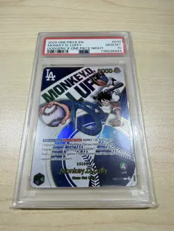 2025 ONE PIECE PROMO EB02 010 DODGERS X ONE PIECE NIGHT MONKEY D LUFFY PSA 10 - Image 1