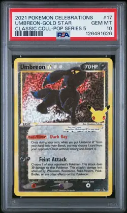 2021 POKEMON CELEBRATIONS CLASSIC COLL #17 UMBREON-GOLD STAR PSA 10 - Image 1