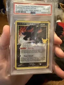 2021 POKEMON CELEBRATIONS CLASSIC COLL #17 UMBREON-GOLD STAR PSA 10 - Image 1
