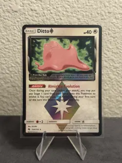 Ditto Prism Star 154/214 SM Sun & Moon Lost Thunder Holo Pokemon Card NM - Image 1